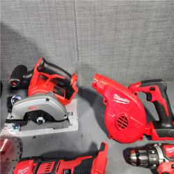 HOUSTON LOCATION - AS-IS M18 18-Volt Lithium-Ion Cordless Combo Kit (9-Tool) with (2) Batteries, Charger, and Tool Bag