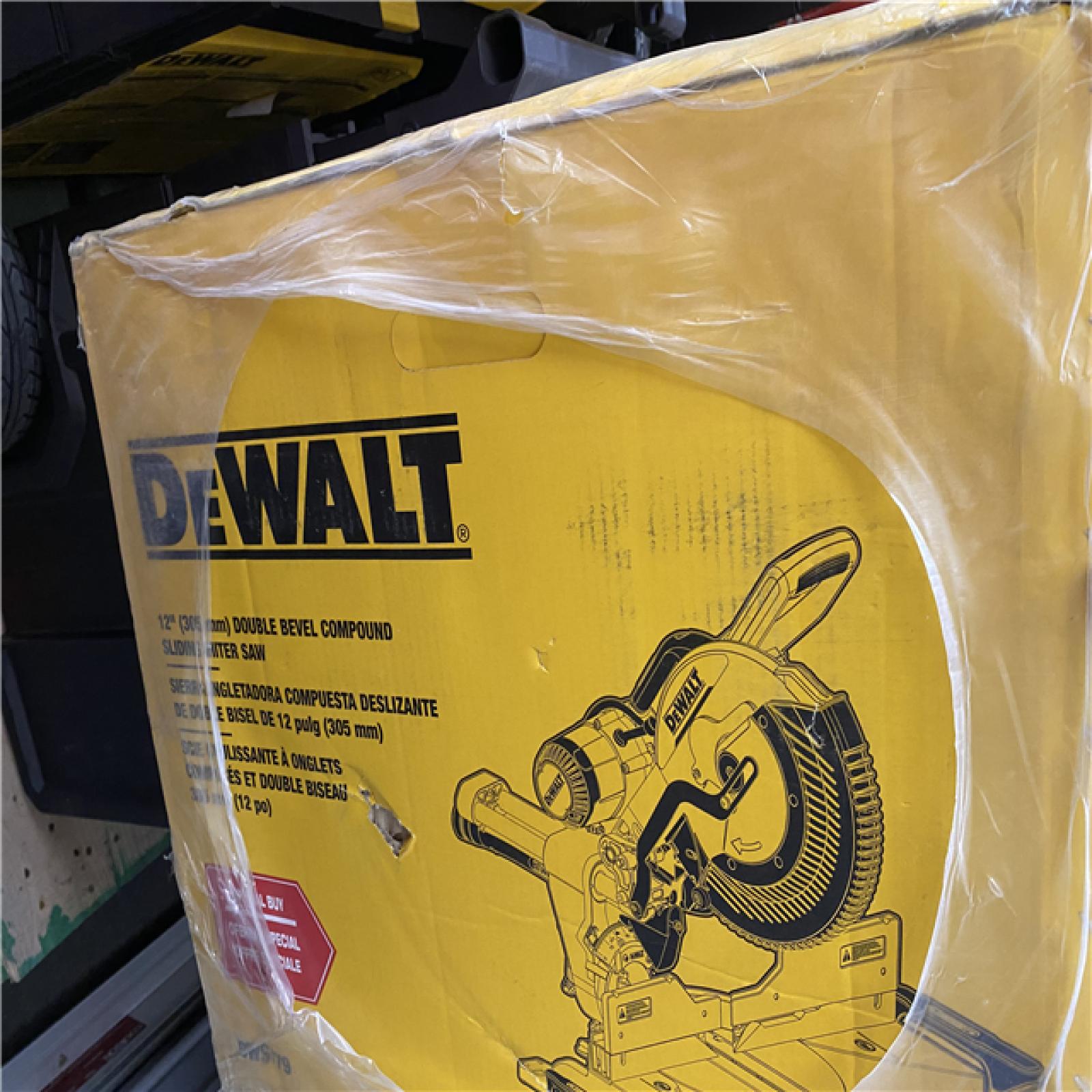 NEW DEWALT 15 Amp Corded 12 in. Double Bevel Sliding Compound Miter Saw, Blade Wrench and Material Clamp