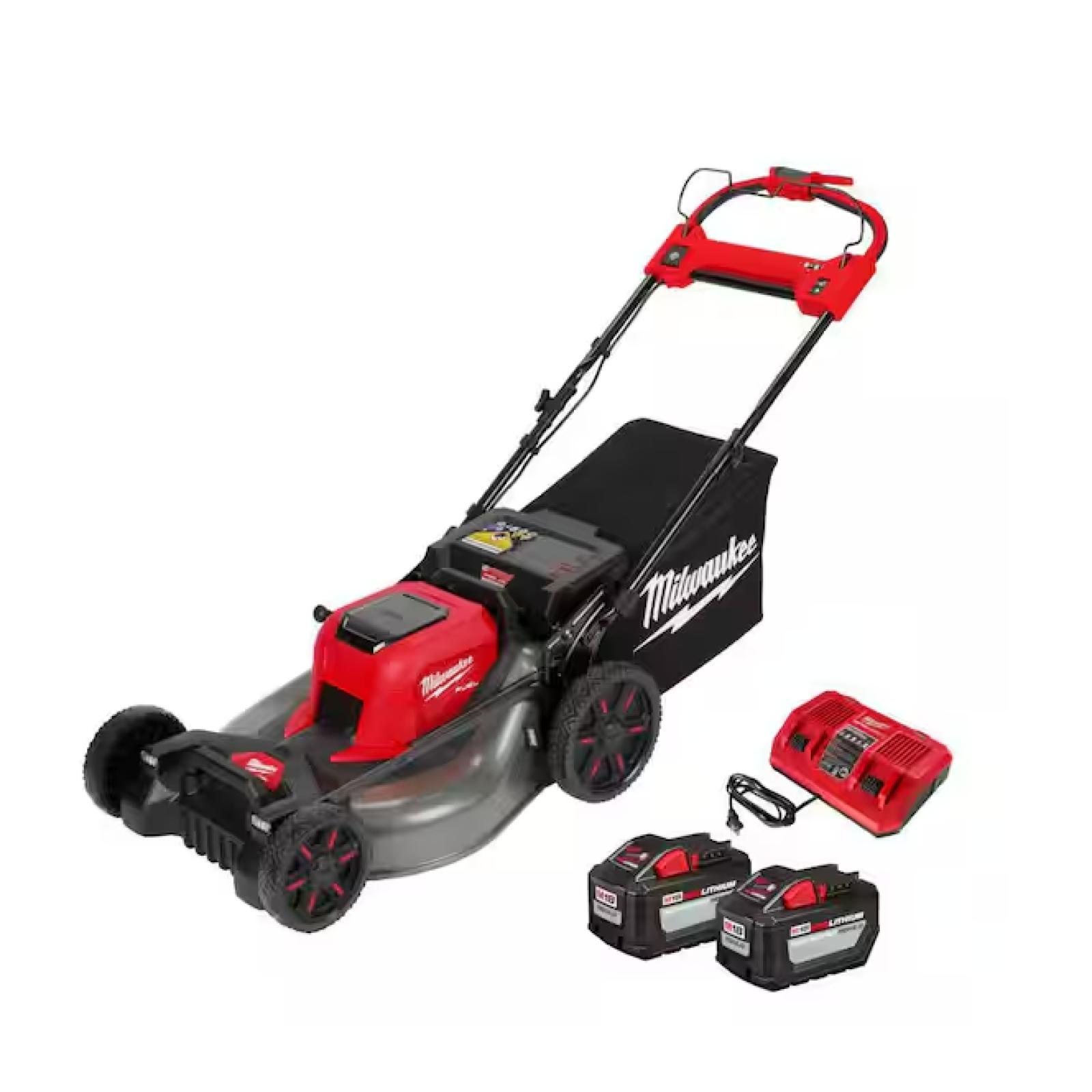 DALLAS LOCATION - Milwaukee M18 FUEL Brushless Cordless 21 in. Walk Behind Dual Battery Self-Propelled Mower w/(2) 12.0Ah Battery and Rapid Charger