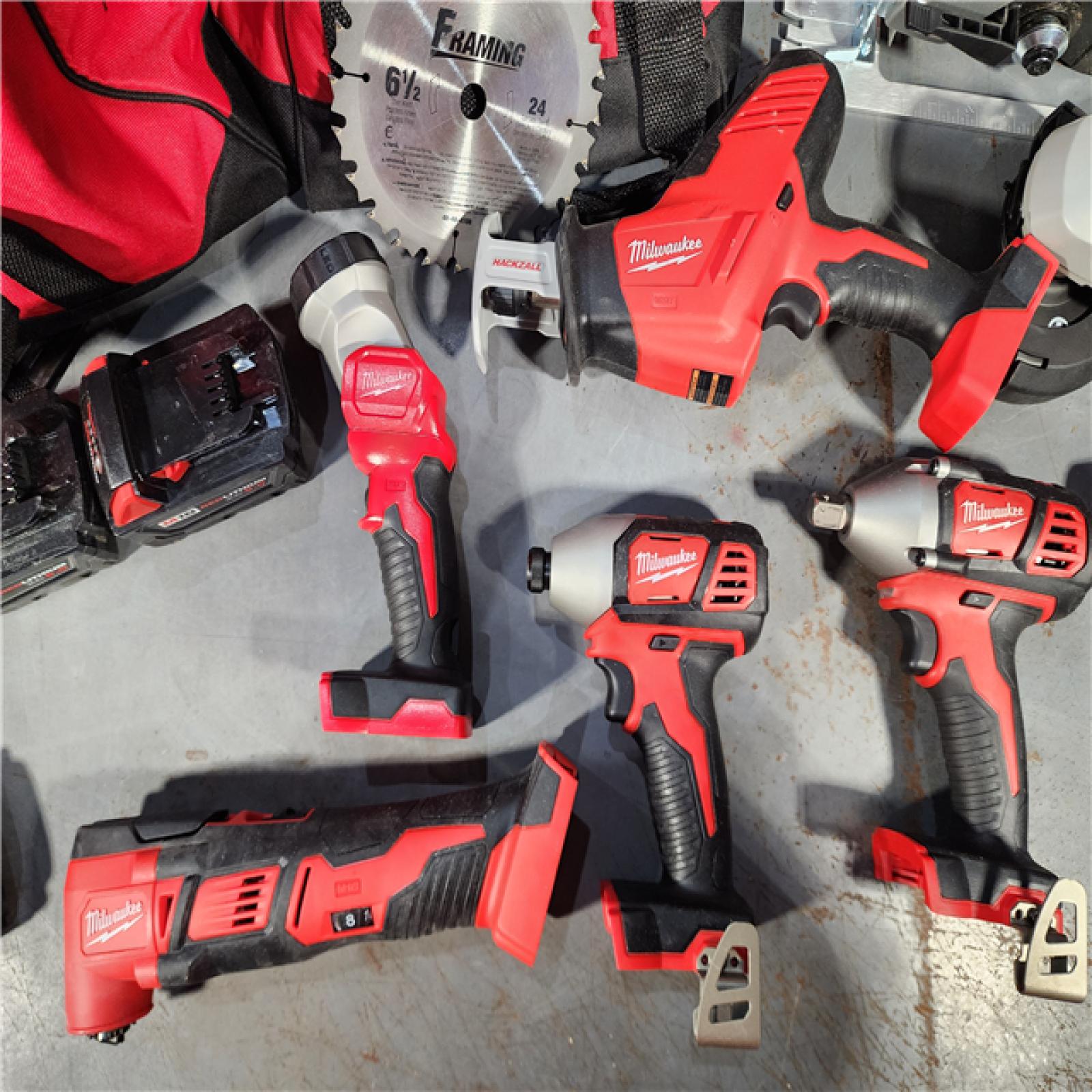 HOUSTON LOCATION - AS-IS M18 18V Lithium-Ion Cordless Combo Kit (8-Tool) with (3) Batteries, Charger and (2) Tool Bags