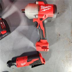 HOUSTON LOCATION - AS-IS M12/M18 12/18V Lithium-Ion Cordless 3/8 in. Ratchet and 1/2 in. High Torque Impact Wrench with Friction Ring Combo Kit