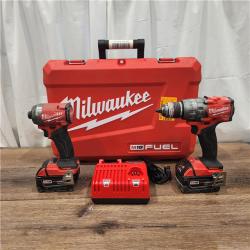 AS IS Milwaukee M18 FUEL 18V Lithium-Ion Brushless Cordless Hammer Drill and Impact Driver Combo Kit (2-Tool) with 2 Batteries