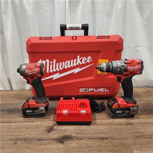 AS IS Milwaukee M18 FUEL 18V Lithium-Ion Brushless Cordless Hammer Drill and Impact Driver Combo Kit (2-Tool) with 2 Batteries