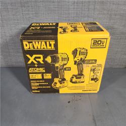 HOUSTON LOCATION - AS-IS DEWALT 20V MAX XR Cordless Drill/Driver, ATOMIC Impact Driver 2 Tool Combo Kit, (2) Batteries, Charger, and Bag