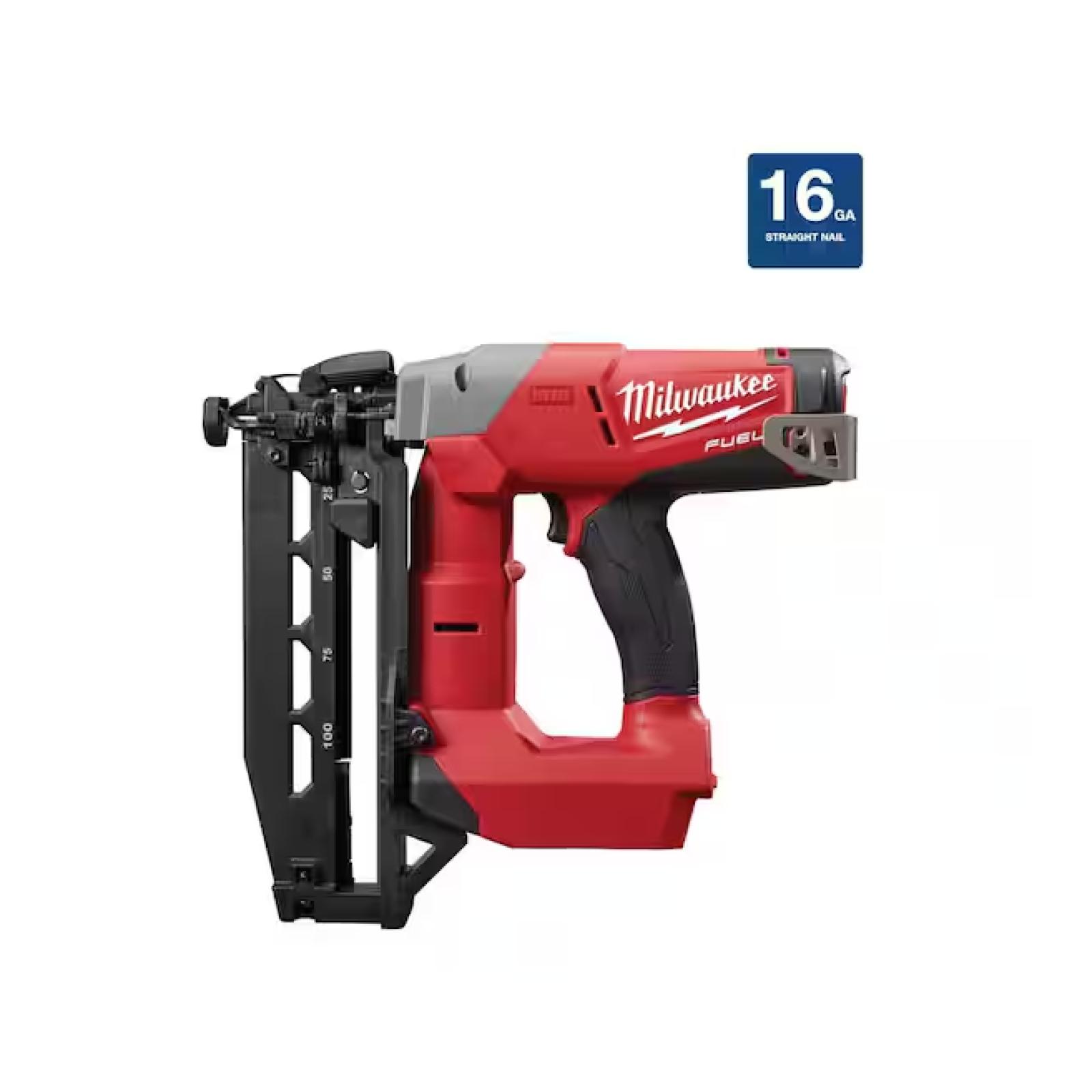 NEW! - Milwaukee M18 FUEL 18-Volt Lithium-Ion Brushless Cordless 16-Gauge Straight Finish Nailer (Tool Only)