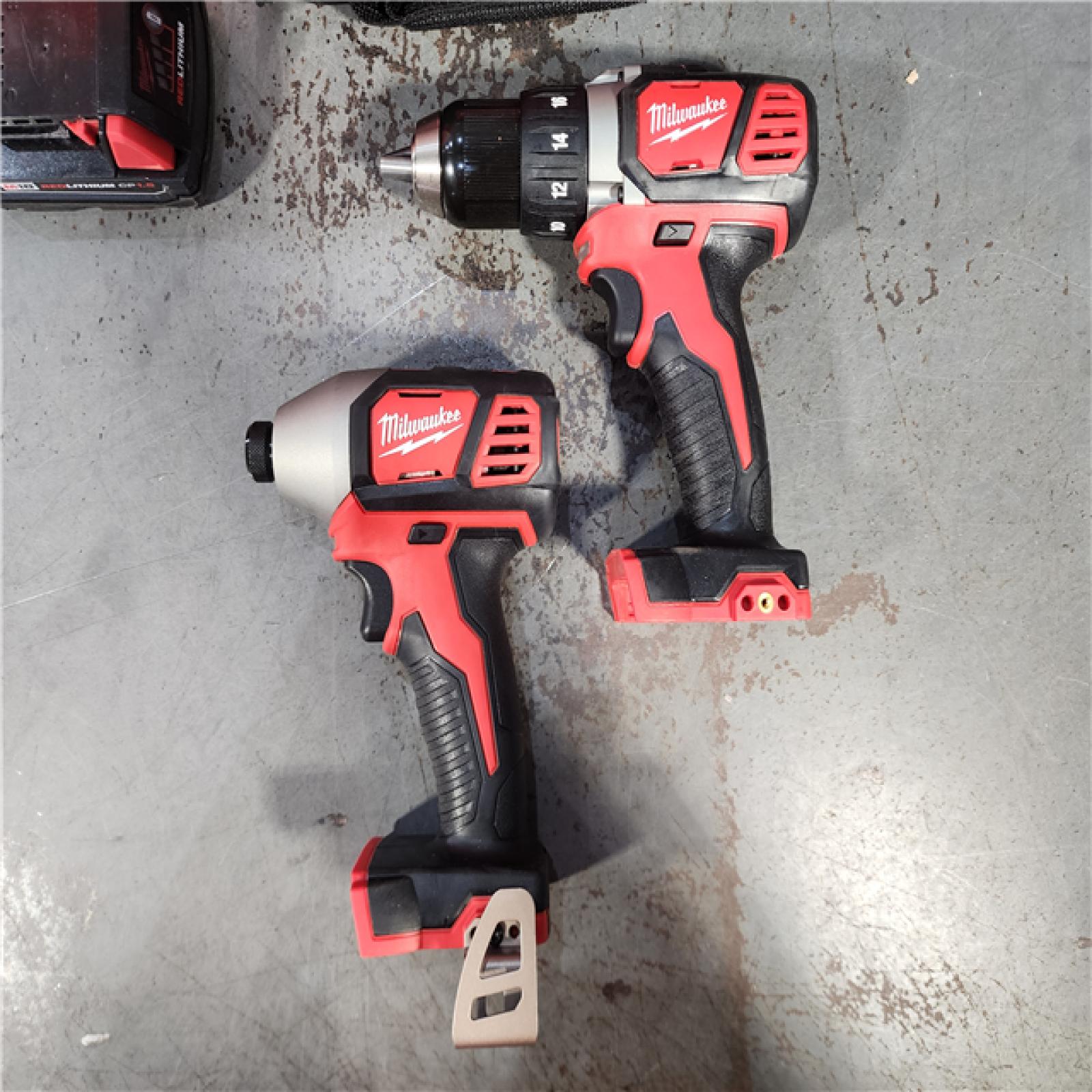 HOUSTON LOCATION - AS-IS Milwaukee M18 18V Cordless Brushed 2 Tool Drill/Driver and Impact Driver Kit