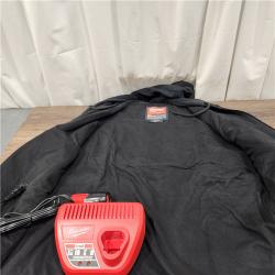 AS IS Milwaukee 306B-21L 12V Heated Hoodie Kit Black (Large) with 2.0Ah Lithium Ion Battery & Charger