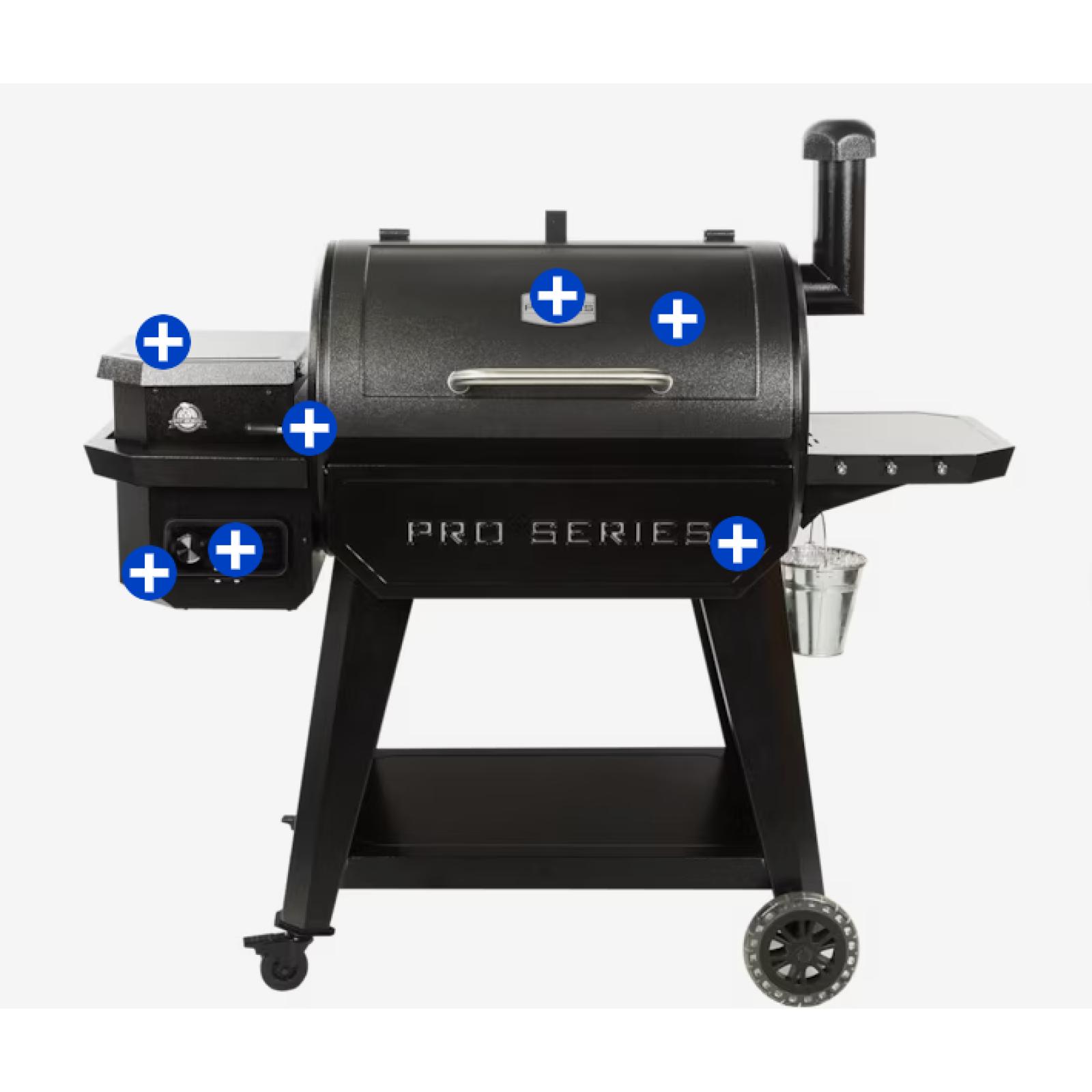 DALLAS LOCATION - Pit Boss Pro Series 850-Sq in Hammertone Pellet Grill with smart compatibility-PALLET (6) UNITS