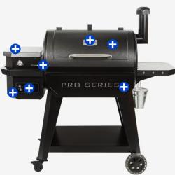 DALLAS LOCATION - Pit Boss Pro Series 850-Sq in Hammertone Pellet Grill with smart compatibility-PALLET (6) UNITS