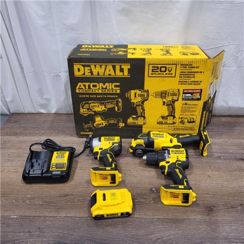 AS-IS DeWalt 20V MAX ATOMIC Cordless Brushless 4 Tool Combo Kit