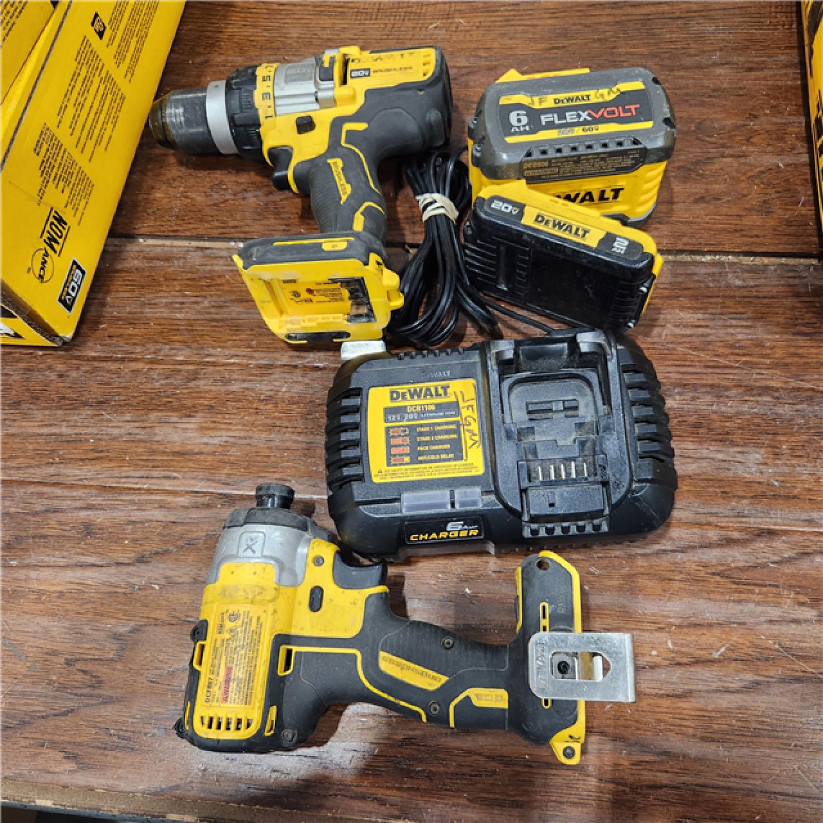 AS-IS 20V MAX Cordless Brushless Hammer Drill/Driver 2 Tool Combo Kit with FLEXVOLT ADVANTAGE