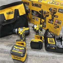 AS-IS DEWALT 20V MAX Cordless Brushless Hammer Drill/Driver 2 Tool Combo Kit with FLEXVOLT ADVANTAGE