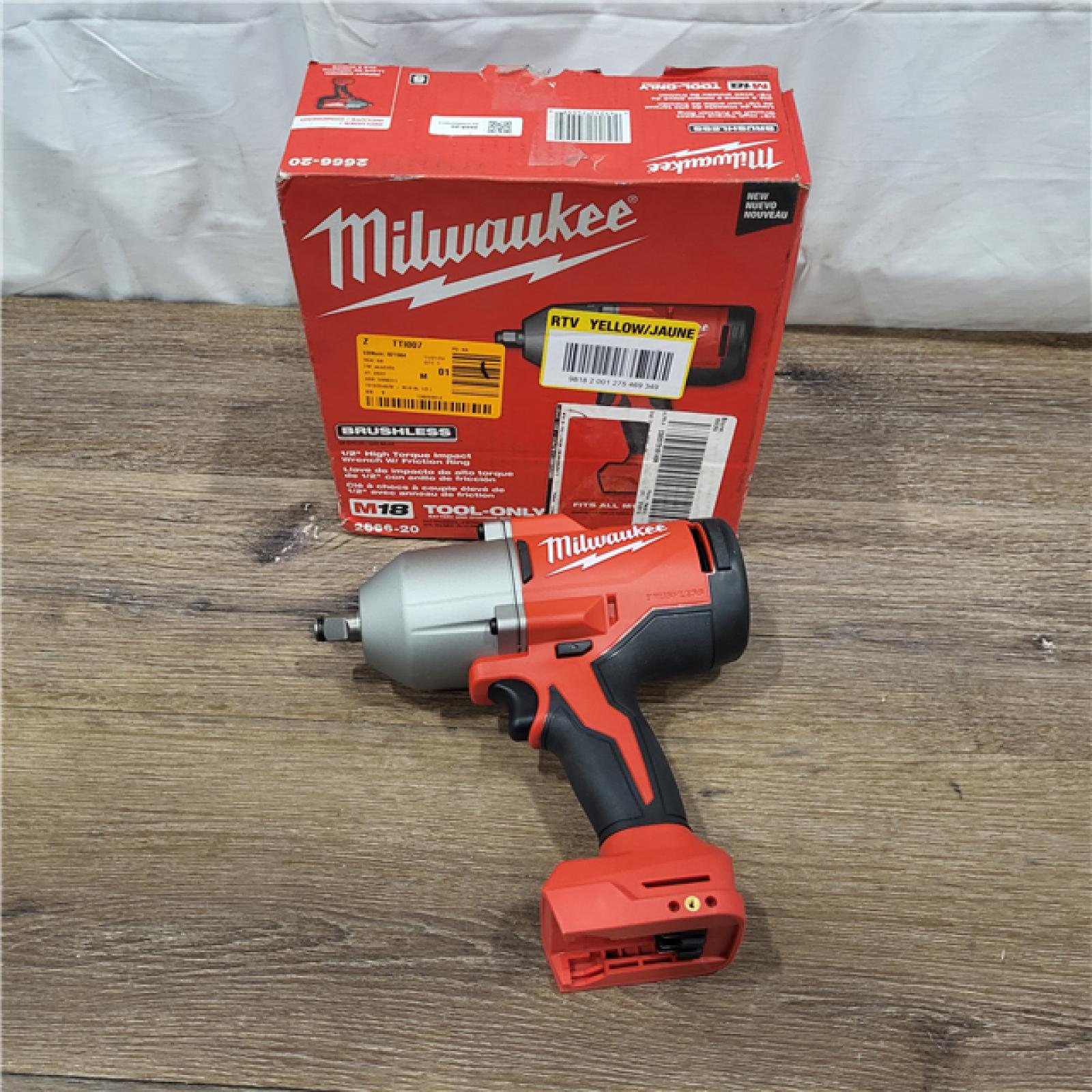 AS-IS Milwaukee 2666-20 M18 18-Volt Lithium-Ion Brushless 1/2 in. High Torque Impact Wrench with Friction Ring (Tool-Only)