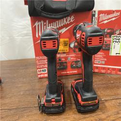 AS-ISMilwaukee M18 18V Cordless Brushed 2 Tool Drill/Driver and Impact Driver Kit