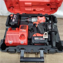 AS-IS Milwaukee 2904-22 Hammer Drill Driver Kit with Batteries  Charger & Tool Case  Red