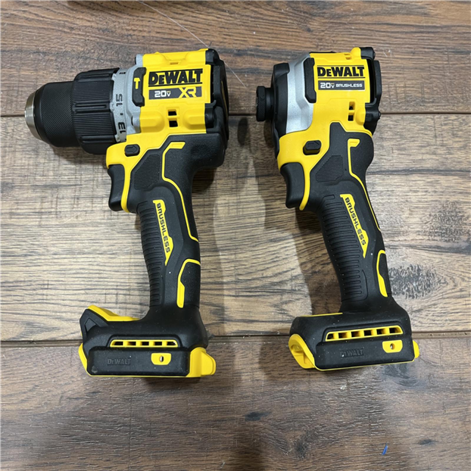 AS-IS DEWALT 20V MAX XR Hammer Drill and ATOMIC Impact Driver 2 Tool Cordless Combo Kit with (2) 4.0Ah Batteries, Charger, and Bag