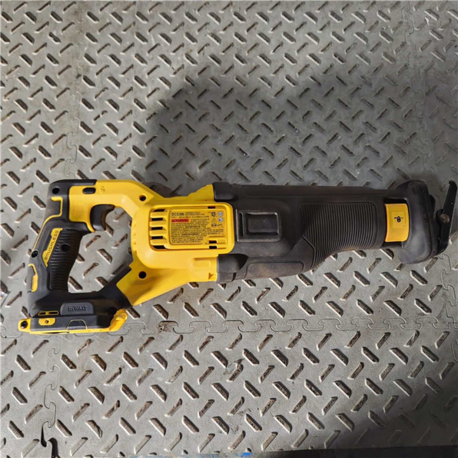 Houston location AS-IS DEWALT 20V MAX Lithium Ion Cordless Brushless Reciprocating Saw with FLEXVOLT ADVANTAGE (Tool Only)