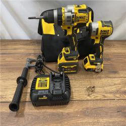 AS IS DEWALT 20V MAX Cordless Brushless Hammer Drill/Driver 2 Tool Combo Kit with FLEXVOLT ADVANTAGE