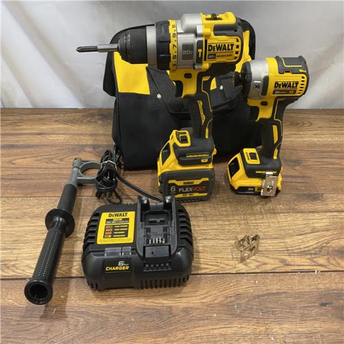 AS IS DEWALT 20V MAX Cordless Brushless Hammer Drill/Driver 2 Tool Combo Kit with FLEXVOLT ADVANTAGE