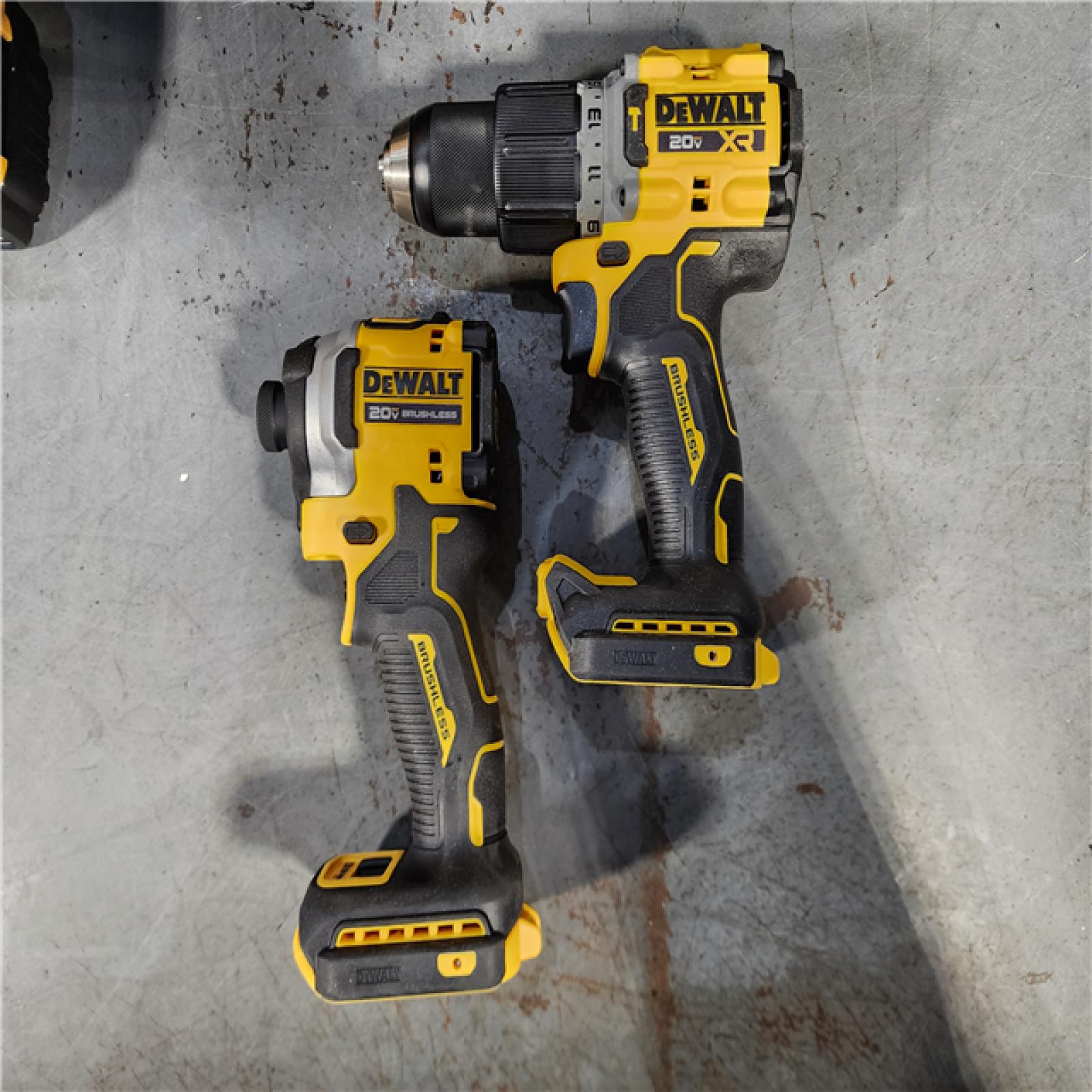 HOUSTON LOCATION - AS-IS (APPEARS LIKE NEW) DEWALT 20V MAX XR Hammer Drill and ATOMIC Impact Driver 2 Tool Cordless Combo Kit with (2) 4.0Ah Batteries, Charger, and Bag