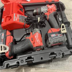 AS-IS MILWAUKEE M18 FUEL 18V Lithium-Ion Brushless Cordless Hammer Drill and Impact Driver Combo Kit (2-Tool) with 2 Batteries