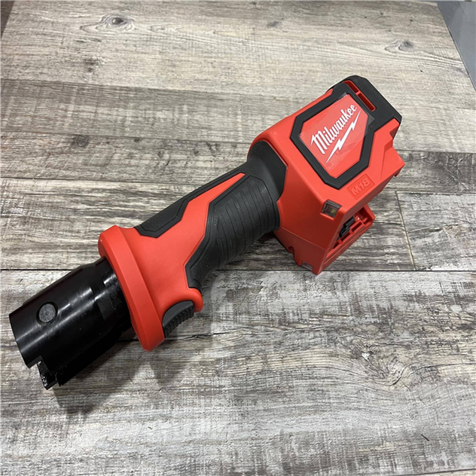 AS-IS MILWAUKEE M18 18V Lithium-Ion Cordless Short Throw Press Tool Kit with 3 PEX Crimp Jaws (2) 2.0 Ah Batteries and Charger