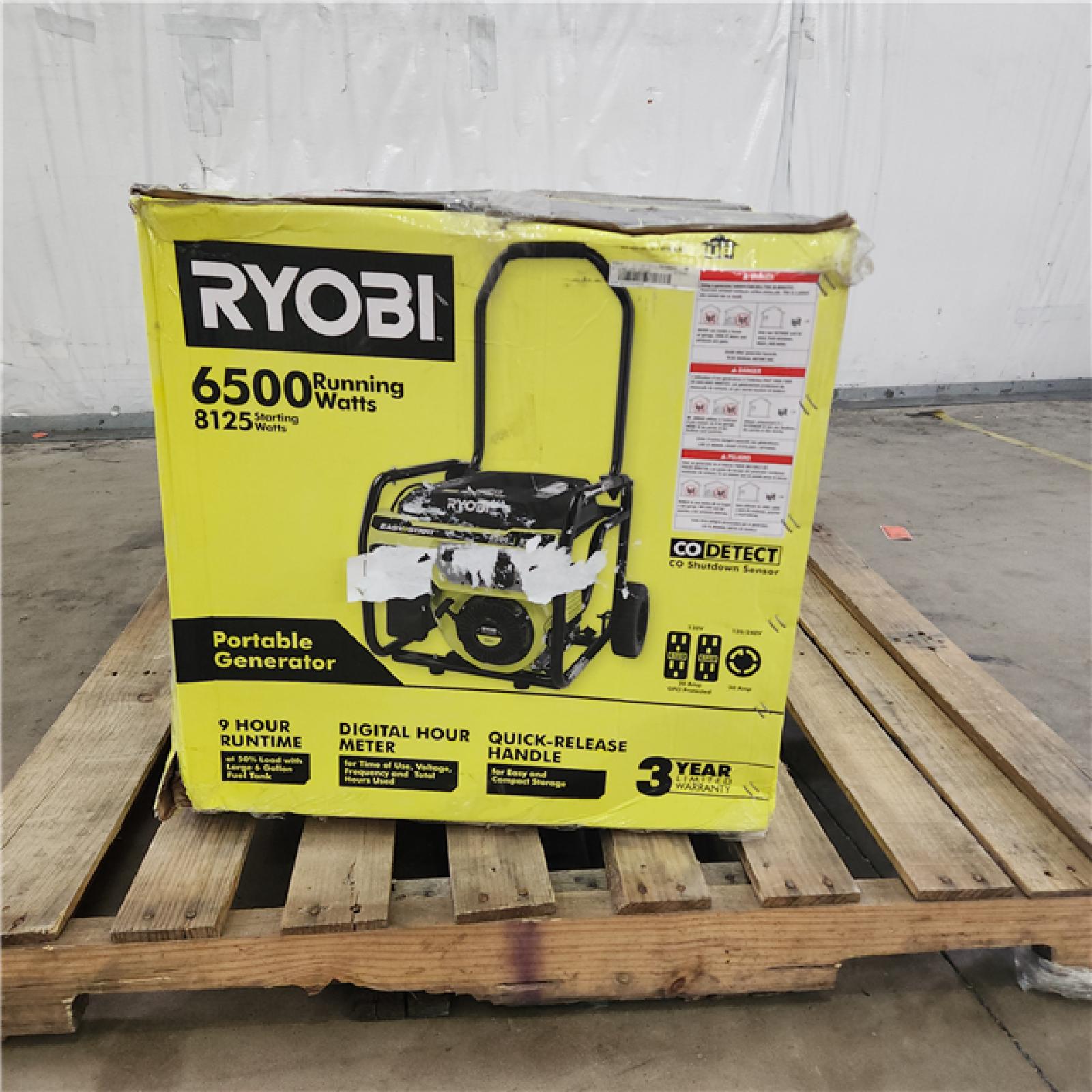 Houston Location - AS-IS Ryobi 6,500-Watt Gasoline Powered Portable Generator