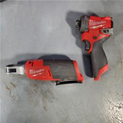 HOUSTON LOCATION - AS-IS Milwaukee 3453-22HSR M12 FUEL 12V Lithium-Ion Cordless 3/8 in. Ratchet and 1/4 in. Impact Driver Kit