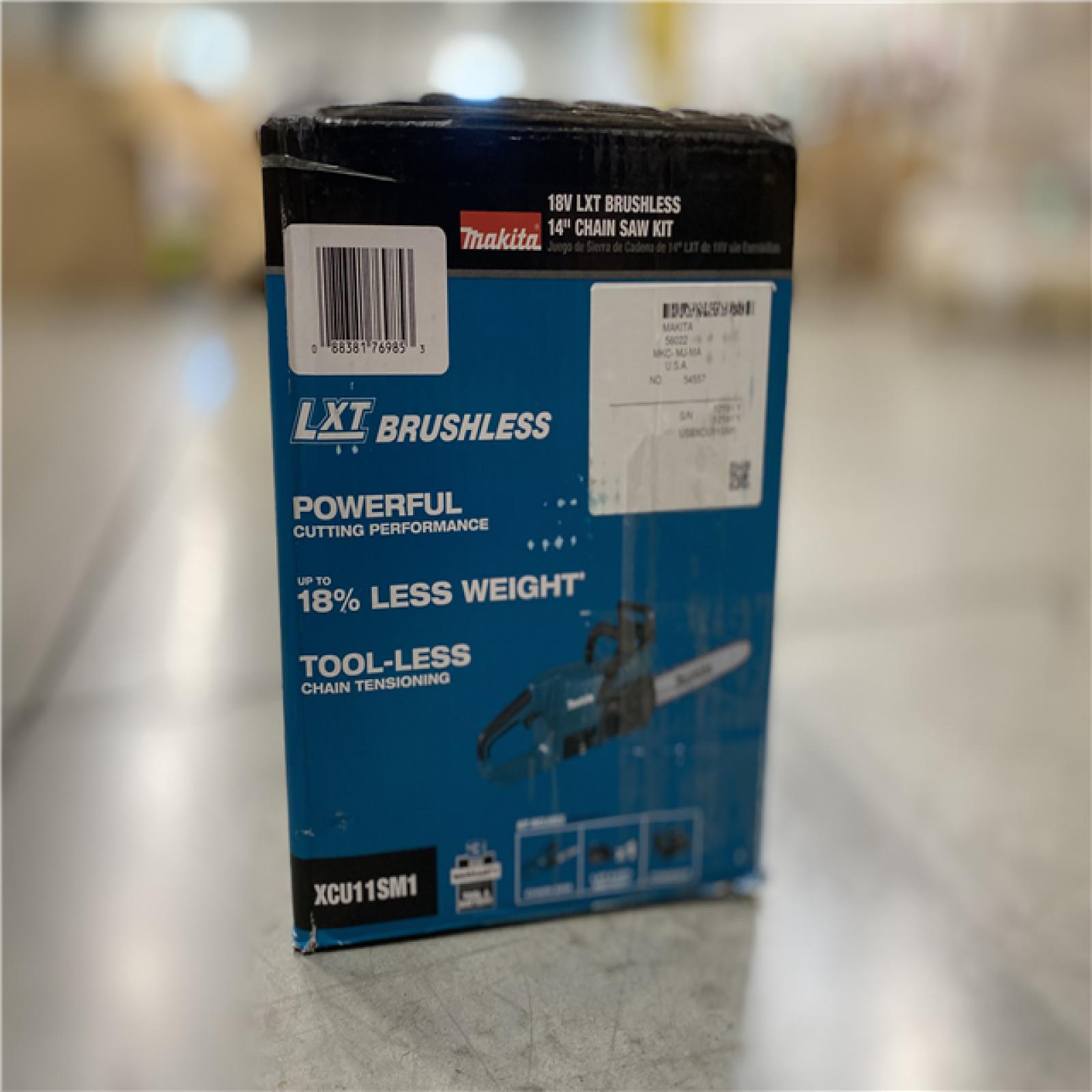 NEW! - Makita LXT 14 in. 18V Lithium-Ion Brushless Electric Battery Chainsaw Kit (4.0 Ah)