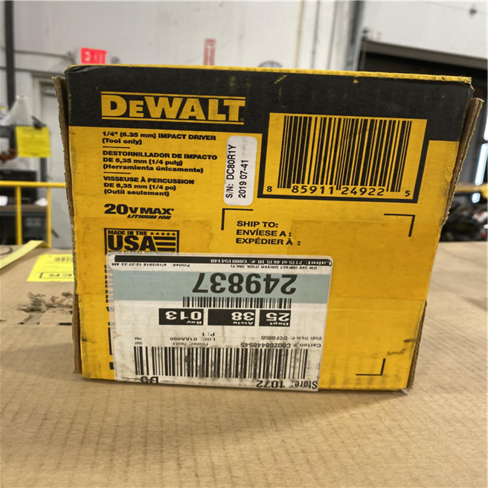 NEW! - DEWALT 20 V MAX Lithium Ion 1/4 In. Impact Driver (Bare Tool)