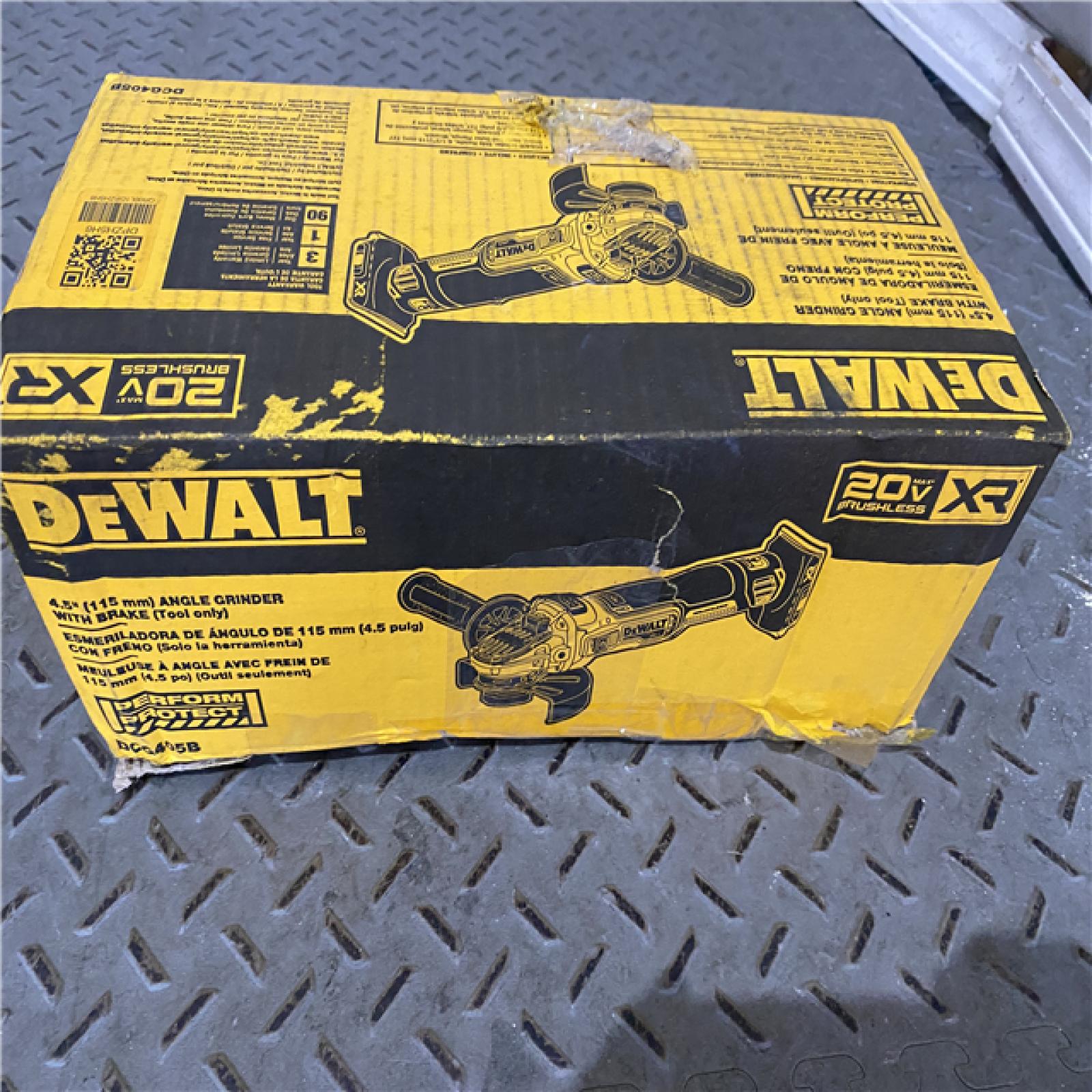 Houston location AS-IS DeWalt DCG405B 20V Max XR 4.5-Inch Slide Switch Small Angle Grinder (Tool Only)