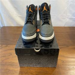 NEW! Air Jordan 3 Retro Night Stadium/Total Orange-Black