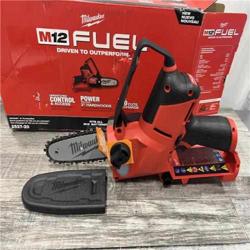 AS-IS MILWAUKEE M12 FUEL 6 in. 12V Lithium-Ion Brushless Electric Cordless Battery Pruning Saw HATCHET (Tool-Only)