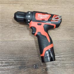 AS-IS M12 12V Lithium-Ion Cordless 3/8 in. Drill/Driver Kit with Two 1.5 Ah Batteries, Charger and Tool Bag