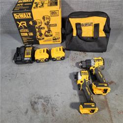 HOUSTON LOCATION - AS-IS DEWALT 20V MAX XR Hammer Drill and ATOMIC Impact Driver 2 Tool Cordless Combo Kit with (2) 4.0Ah Batteries, Charger, and Bag