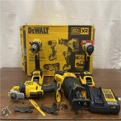 AS-IS DEWALT 20-Volt Maximum Lithium-Ion Cordless 4-Tool Combo Kit with (2) 4 Ah Batteries and Charger