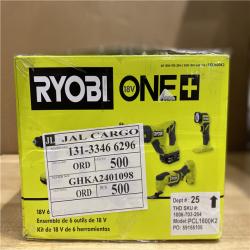 NEW! -NEW! - RYOBI ONE+ 18V Cordless 6-Tool Combo Kit with 1.5 Ah Battery, 4.0 Ah Battery,