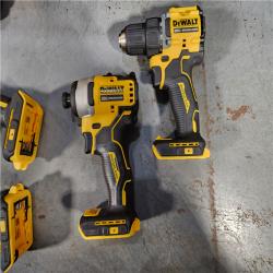 HOUSTON LOCATION - AS-IS (APPEARS LIKE NEW) DeWalt 20V MAX ATOMIC Cordless Brushless 4 Tool Combo Kit