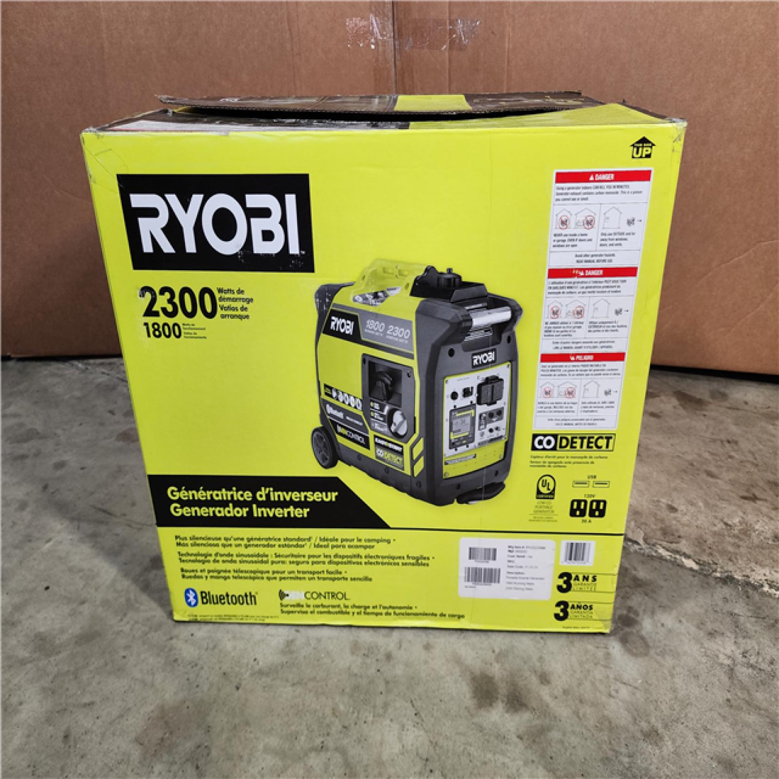 HOUSTON LOCATION - AS-IS 2,300-Watt Recoil Start Bluetooth Super Quiet Gasoline Powered Digital Inverter Generator with CO Shutdown Sensor