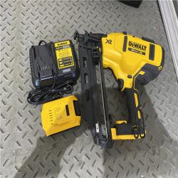 Houston location AS-IS DeWalt DCN660D1 20V 16 Gauge Cordless Angled Finish Nailer Kit W/ 2Ah Battery