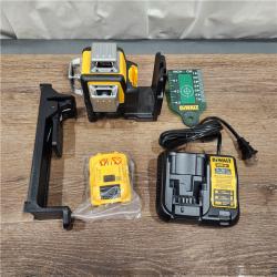 AS-IS 12V MAX Lithium-Ion 100 Ft. Green Self-Leveling 3-Beam 360 Degree Laser Level with 2.0Ah Battery, Charger and Case