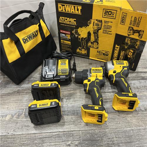 AS-IS DEWALT ATOMIC 20-Volt MAX Lithium-Ion Cordless Combo Kit (2-Tool) with (2) 2.0Ah Batteries, Charger and Bag