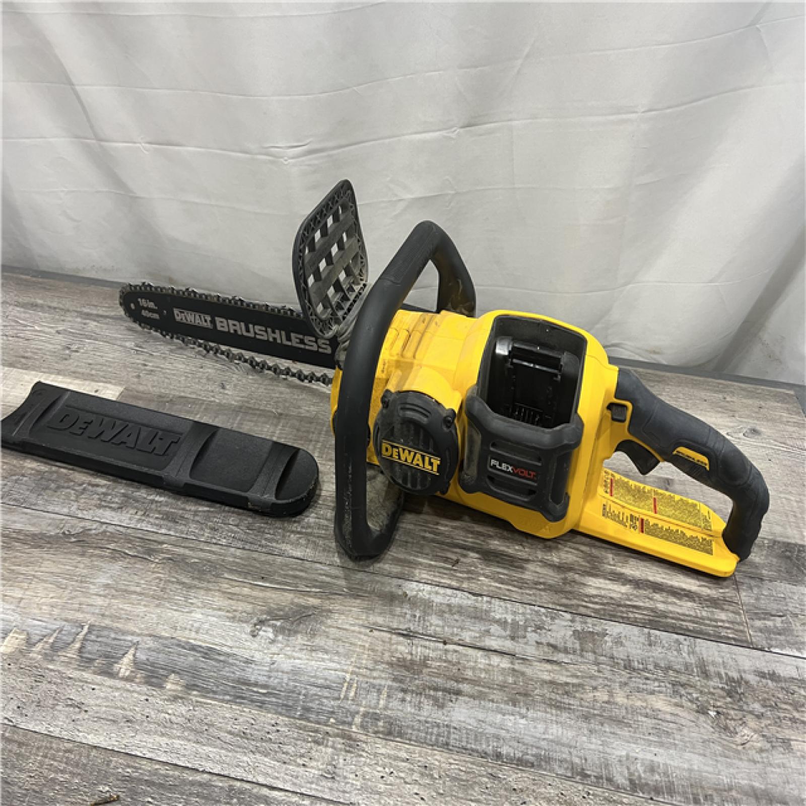 AS-IS DEWALT FLEXVOLT 60V MAX 16in. Brushless Cordless Battery Powered Chainsaw Kit with (1) FLEXVOLT 2 Ah Battery & Charger