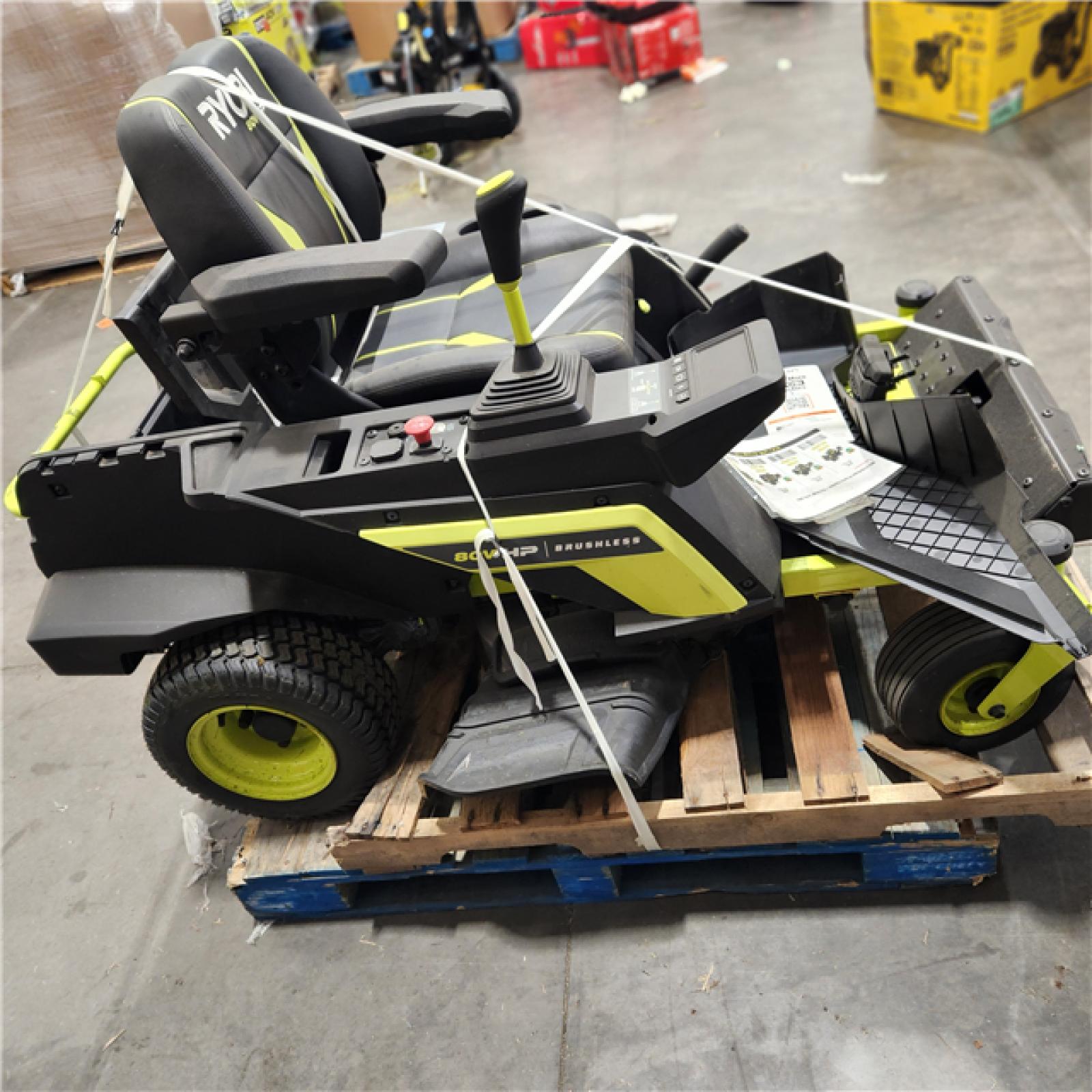 Dallas Location - As-Is RYOBI RYRM8001 80V HP Brushless 30 Inch  Riding Mower