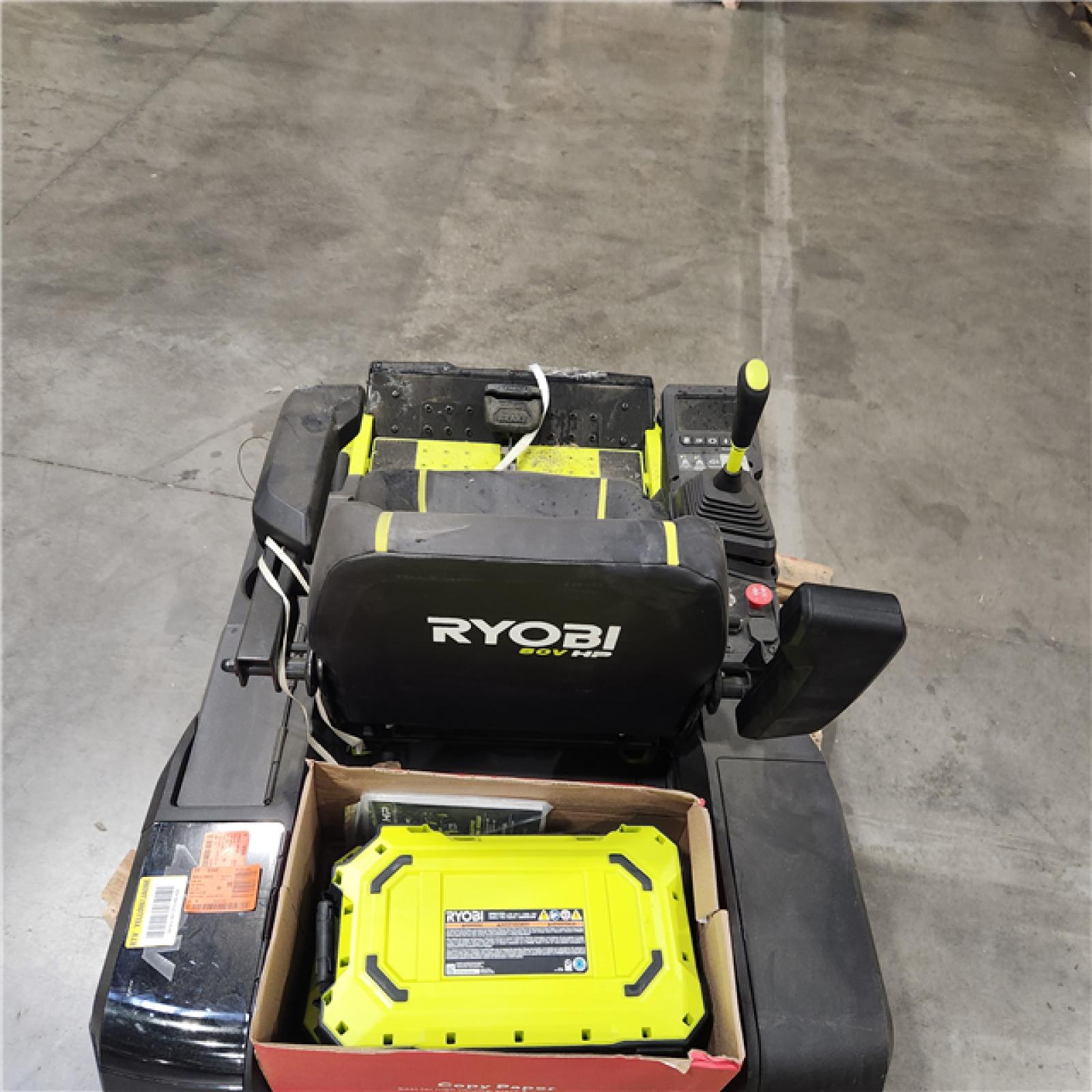 Dallas Location - As-Is RYOBI 80V HP Brushless 30 in. Battery  Turn Riding Mower with (2) 80V 10 Ah Batteries