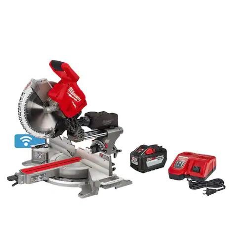 NEW! - Milwaukee M18 FUEL 18V Lithium-Ion Brushless Cordless 12 in. Dual Bevel Sliding Compound Miter Saw Kit with One 12.0Ah Battery