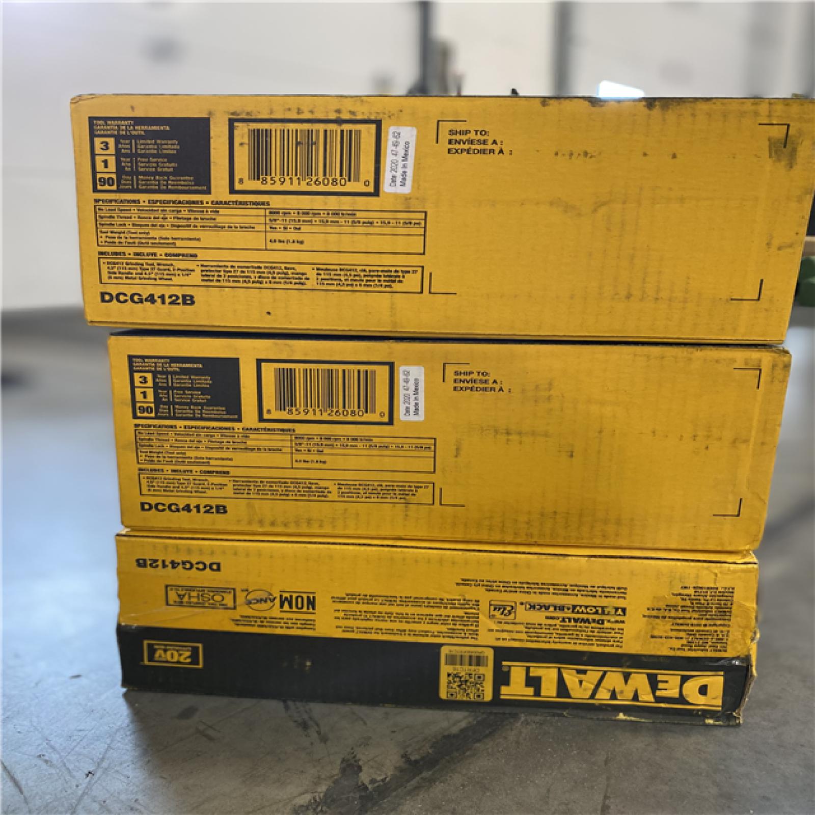 NEW! -  DEWALT 20V MAX Cordless 4.5 in. - 5 in. Angle Grinder (Tool Only) - (3 UNITS)