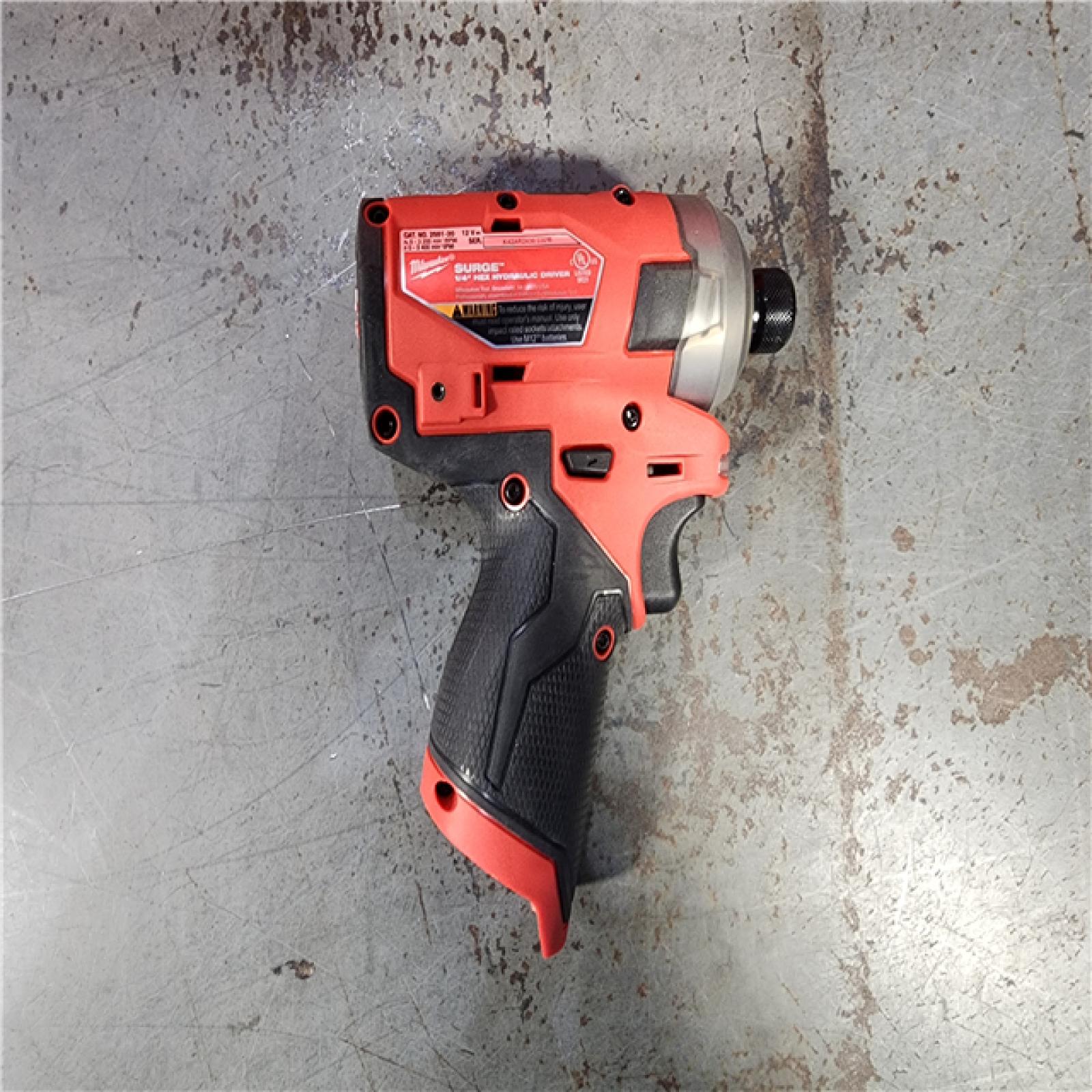 HOUSTON LOCATION - AS-IS M12 FUEL SURGE 12V Lithium-Ion Brushless Cordless 1/4 in. Hex Impact Driver Compact Kit W/Two 2.0Ah Batteries, Bag