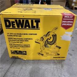 DALLAS LOCATION - DEWALT 15 Amp Corded 12 in. Double Bevel Sliding Compound Miter Saw, Blade Wrench and Material Clamp