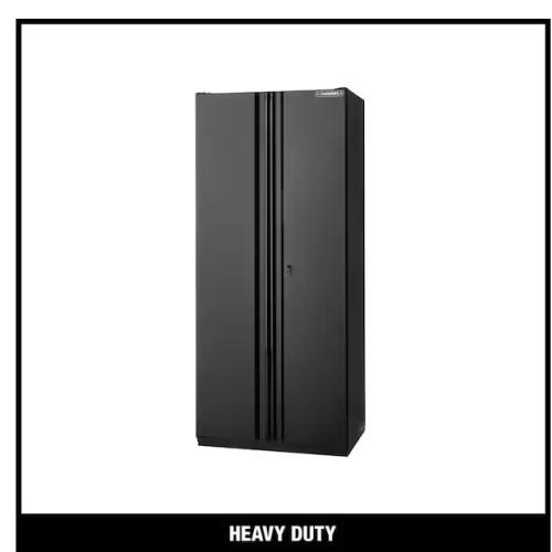 DALLAS LOCATION- Husky Heavy Duty Welded 20-Gauge Steel Freestanding Garage Cabinet in Black (36 in. W x 81 in. H x 24 in. D)